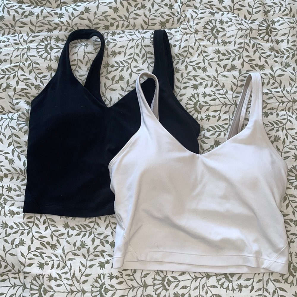 LULULEMON ALIGN TANK BUNDLE - BLACK/WHITE SIZE 4